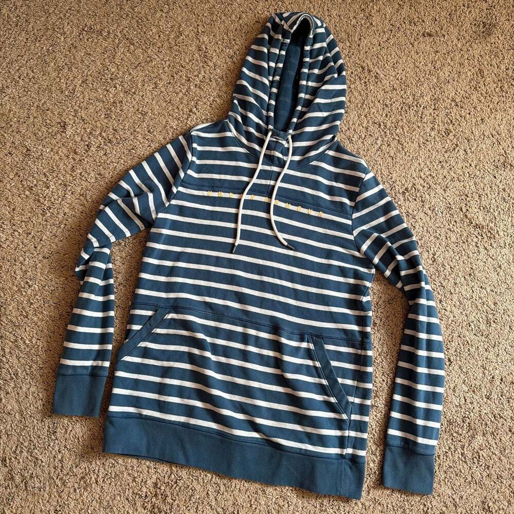 Under Armour Women's Shoreline Striped Hoodie Sweatshirt Blue/White